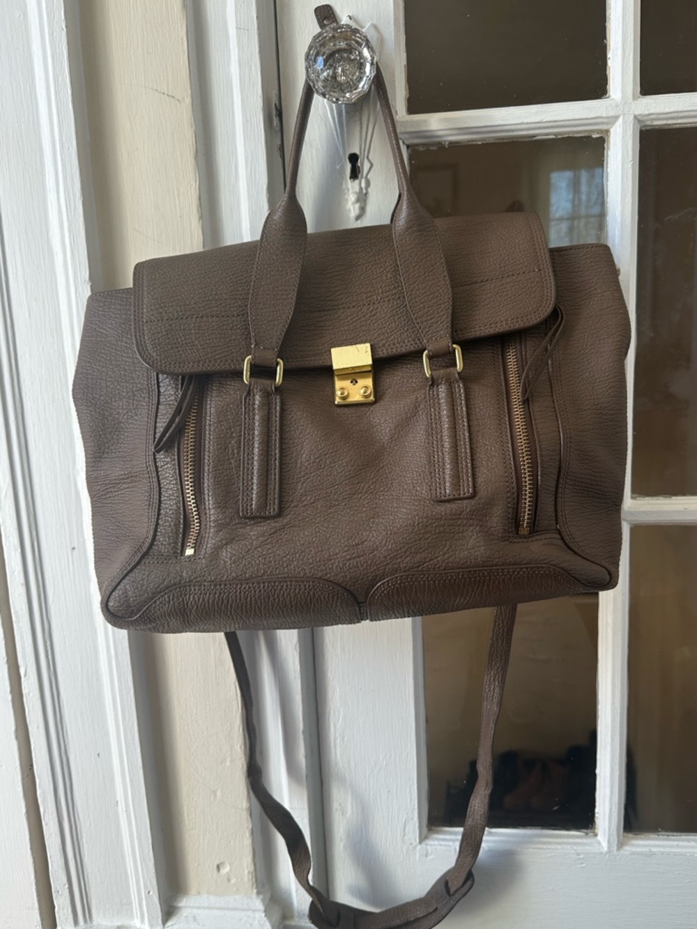 3.1 PHILLIP LIM
Taupe Leather Large Pashli Satchel Bag